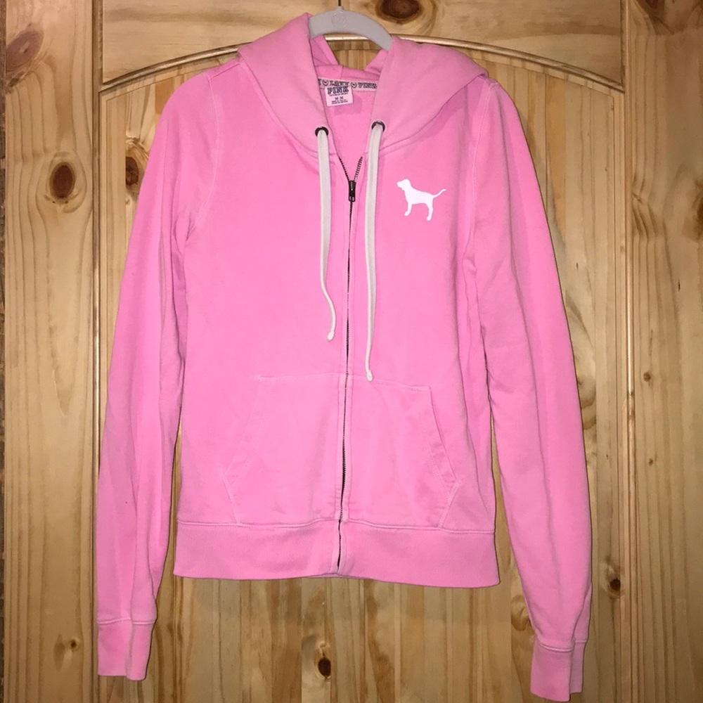 VS PINK neon zip up hoodie